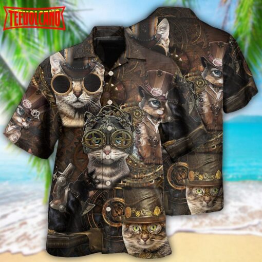 Cat Streampunk Hawaiian Shirt