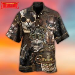 Cat Streampunk Hawaiian Shirt