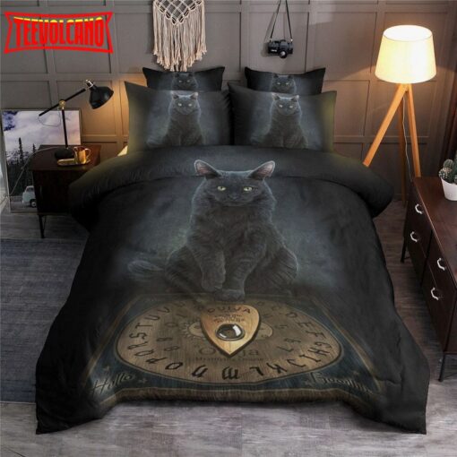 Cat With Ouija Board Bed Sheets Duvet Cover Bedding Sets