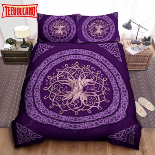 Celtic Tree Purple Bed Sheets Duvet Cover Bedding Sets