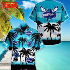 Charlotte Hornets Palm Hawaiian Shirt