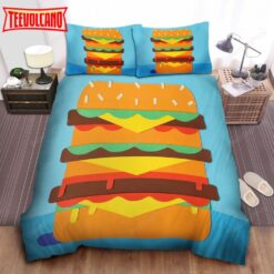 Cheeseburger Illustration Bed Sheet Duvet Cover Bedding Sets