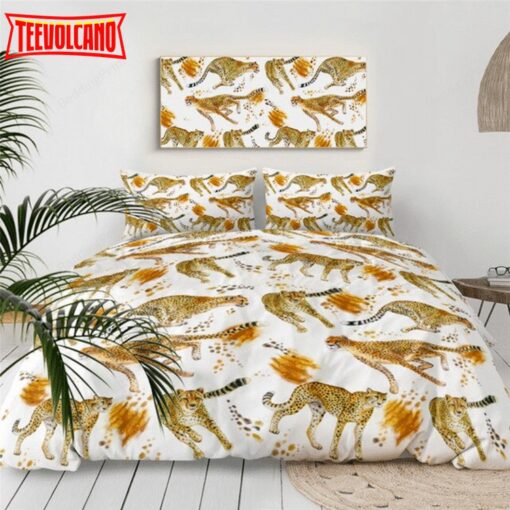 Cheetah Pattern Bed Sheets Duvet Cover Bedding Sets