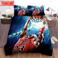 Chicago Bulls Michael Jordan Powerful Dunk Illustration Bedding Sets