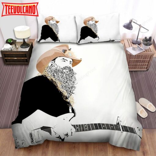 Chris Stapleton With Guitar Duvet Cover Bedding Sets