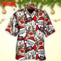 Christmas Cutie Santa And Reindeer Funny Style Hawaiian Shirt