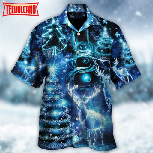 Christmas Deer Snowman Tree Glow Light Style Hawaiian Shirt