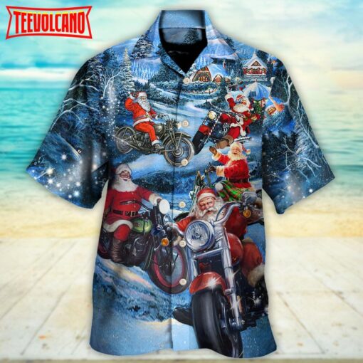 Christmas Driving With Santa Claus In Town Hawaiian Shirt