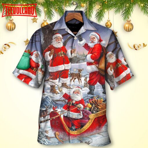 Christmas Funny Santa Claus Happy Hawaiian Shirt