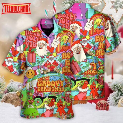 Christmas Hippie Santa Bus Peace Hawaiian Shirt