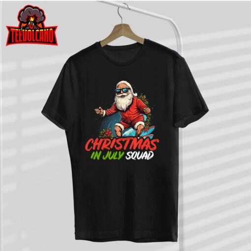 Christmas im July  Summer Santa Claus Beach Hawaii Surf T-Shirt