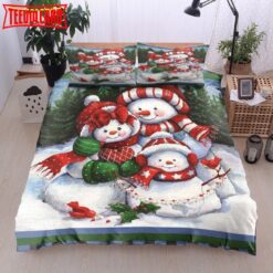 Christmas Lovely Snowman Family Duvet Cover Bedding Sets