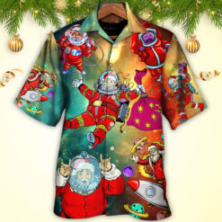 Christmas Santa Astronaut Story In The Galaxy Hawaiian Shirt