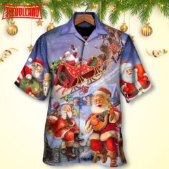 Christmas Santa Claus Funny Art Style Hawaiian Shirt