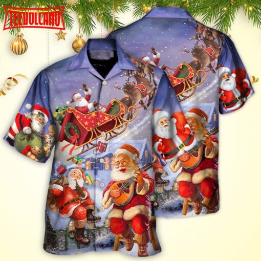 Christmas Santa Claus Funny Art Style Hawaiian Shirt