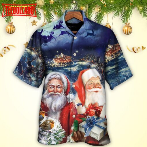 Christmas Santa Claus Snow Hawaiian Shirt