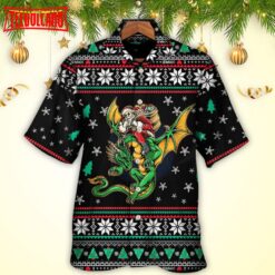 Christmas Santa Claus With Dragon Hawaiian Shirt