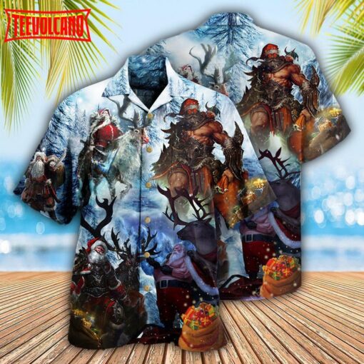 Christmas Stay Cool Santa Reindeer Hawaiian Shirt