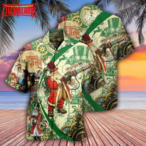 Christmas Time Steampunk Santa Hawaiian Shirt