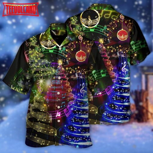 Christmas Tree Music Happiness Hawaiian Shirt