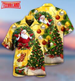 Christmas Tree Yellow Stunning Night Hawaiian Shirt