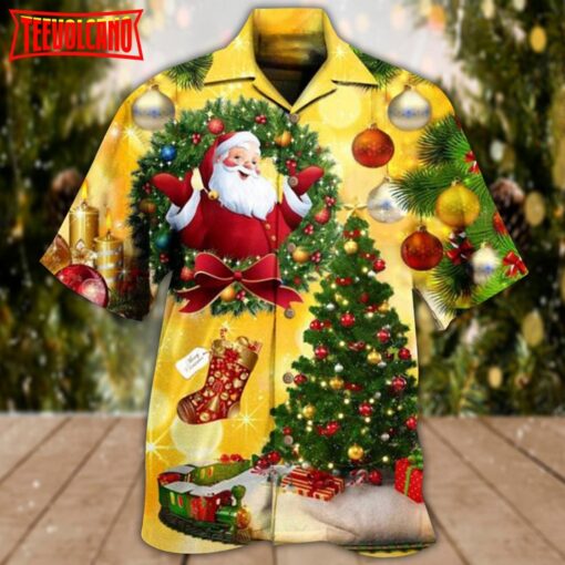 Christmas Tree Yellow Stunning Night Hawaiian Shirt