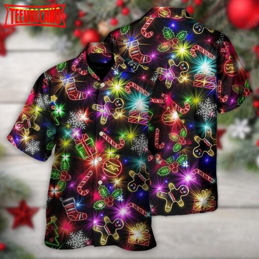 Christmas With Tree And Gift Cookies Gingerbread Man Hawaiian Shirt