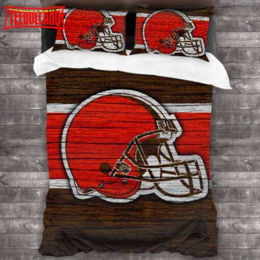 Cleveland Browns Logo Bedding Set Duvet Cover Pillowcases