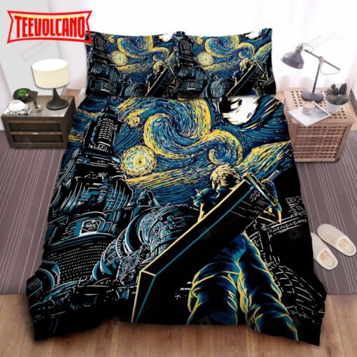 Cloud Strife From Final Fantasy Vii In Starry Artwork Bedding Sets