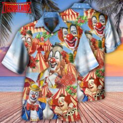 Clown Merry Christmas Flowers Hawaiian Shirt