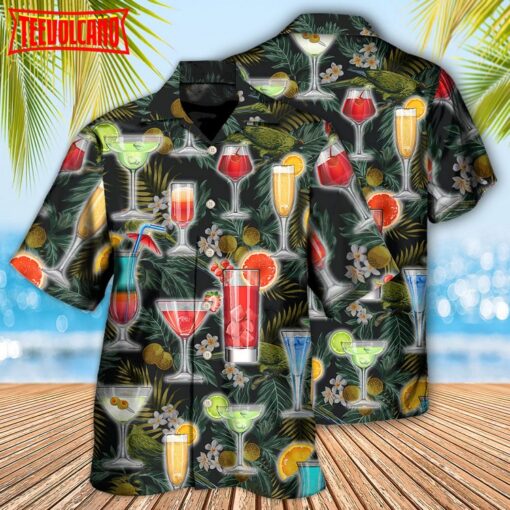 Cocktail Summer Tropical Beach Hawaiian Shirt