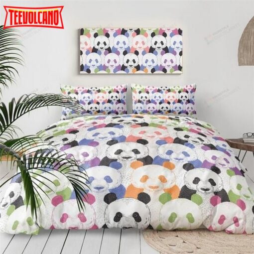 Colorful Panda Bed Sheets Spread Duvet Cover Bedding Sets