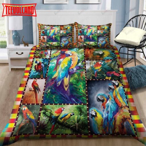 Colorful Parrot Bed Sheets Duvet Cover Bedding Set