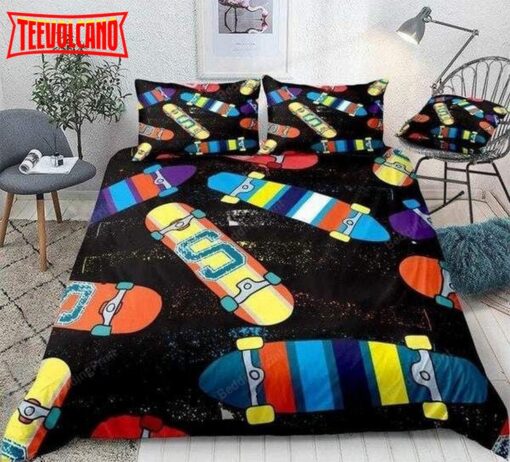 Colorful Skateboard Bed Sheets Duvet Cover Bedding Sets