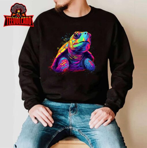 Colorful Turtle, Spirit Animal, Multicolor Art, T-Shirt