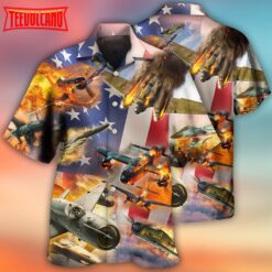 Combat Aircraft Independence Day Hawaiian Shirt