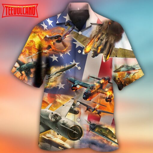 Combat Aircraft Independence Day Hawaiian Shirt