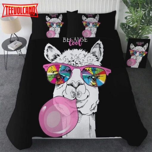 Cool Llama With Sunglasses Bed Sheets Duvet Cover Bedding Sets