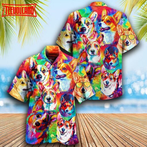 Corgi Don’t Care Hawaiian Shirt