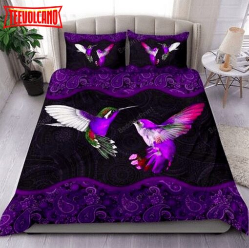 Couple Hummingbird Purple Mandala Duvet Cover Bedding Sets