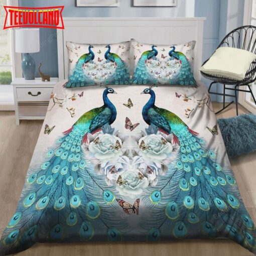 Couple Of Peacock And Flower Bed Sheets Duvet Cover Bedding Sets