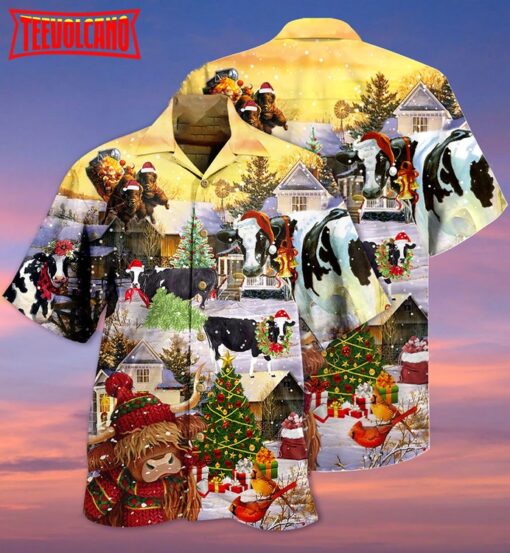 Cow Christmas Love Animals Love Hawaiian Shirt