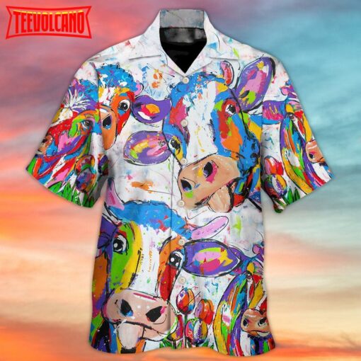 Cow Funny Amazing Colorful Hawaiian Shirt