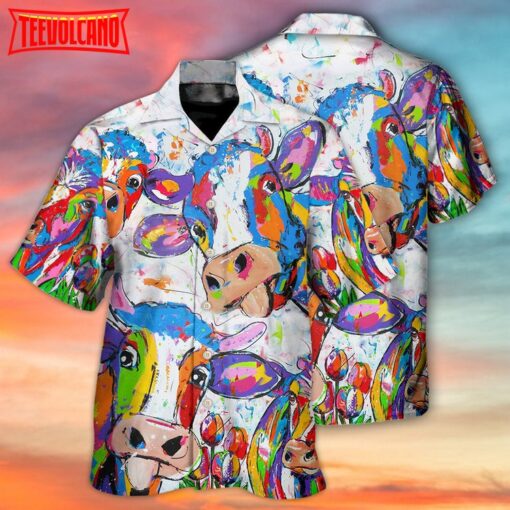 Cow Funny Amazing Colorful Hawaiian Shirt