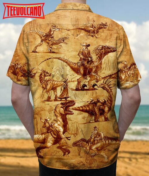 Cowboy Dinosaur Love Life Love Cool Hawaiian Shirt