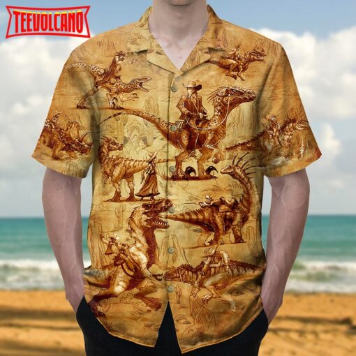 Cowboy Dinosaur Love Life Love Cool Hawaiian Shirt