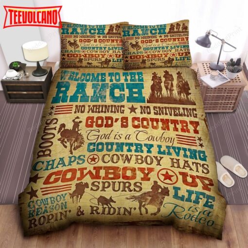 Cowboy Lifestyle Welcome To The Ranch Duvet Cover Bedding Sets