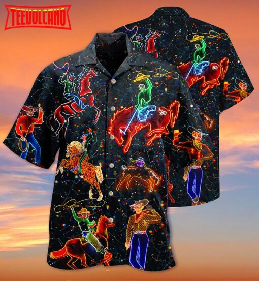 Cowboy Neon Love Life Love Cool Hawaiian Shirt