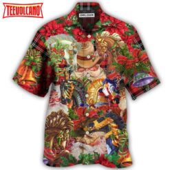 Cowboy Santa Christmas Red Style Hawaiian Shirt