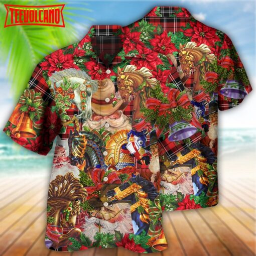 Cowboy Santa Christmas Red Style Hawaiian Shirt